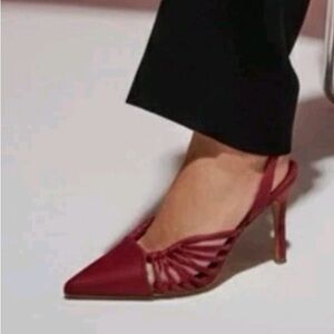 Elegant Burgundy Slingback Heels DKNY